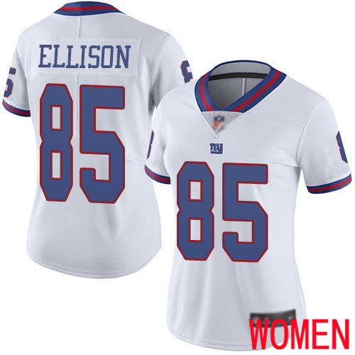 Women New York Giants #85 Rhett Ellison Limited White Rush Vapor Untouchable Football NFL Jersey